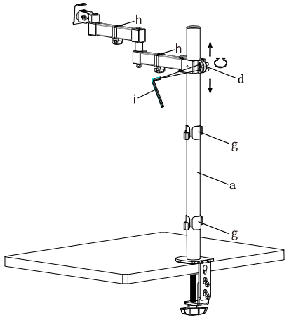 Bracwiser-MD7821-Single-Fully-Adjustable-Standing-Height-Monitor-Arm-Stand-Mount-FIG-8