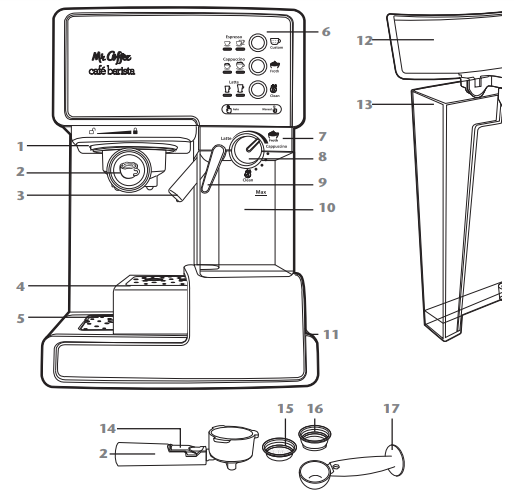 Mr.-Coffee-BVMC-ECMP1000-Espresso-and-Cappuccino-Machine-fig-1